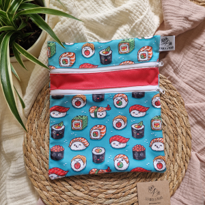 Pochette duo au motif sushi