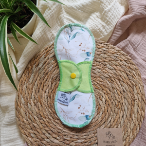 Serviette hygiénique lavable au motif Eucalyptus Doré
