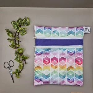 Pochette duo imperméable – idéal pour ranger serviettes hygiéniques lavables ou maillot de bain mouillé, fabriqué en Suisse par La Fabrik a Patate