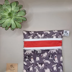 Pochette duo imperméable – idéal pour ranger serviettes hygiéniques lavables ou maillot de bain mouillé, fabriqué en Suisse par La Fabrik a Patate