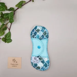 Protège slip lavable au motif Écailles Bleu