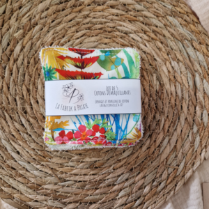 Lot de 5 lingettes en coton au motif Exotic