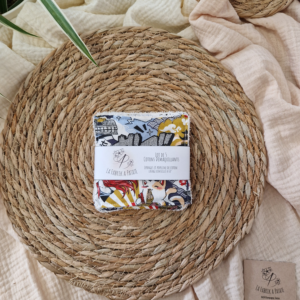 Lot de 5 lingettes en coton au motif Takayama