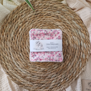 Lot de 5 lingettes en coton au motif Adèle