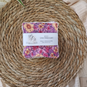 Lot de 5 lingettes en coton au motif agnes