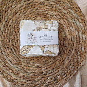 Lot de 5 lingettes en coton au motif Anais