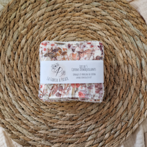 Lot de 5 lingettes en coton au motif Brooke