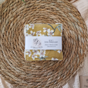 Lot de 5 lingettes en coton au motif cerisier