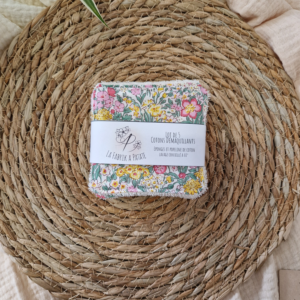 Lot de 5 lingettes démaquillante au motif Jonquille