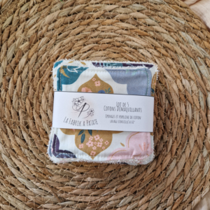 Lot de 5 lingettes en coton au motif Lila