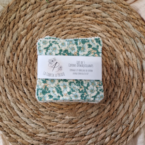 Lot de 5 lingettes en coton au motif Melissa