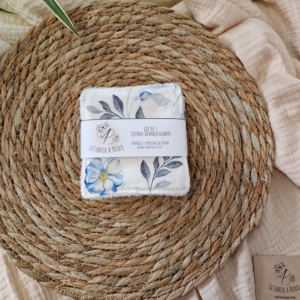 Lot de 5 lingettes en coton au motif volubilis